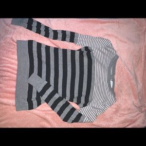 Multi striped long sleeve with back detail
